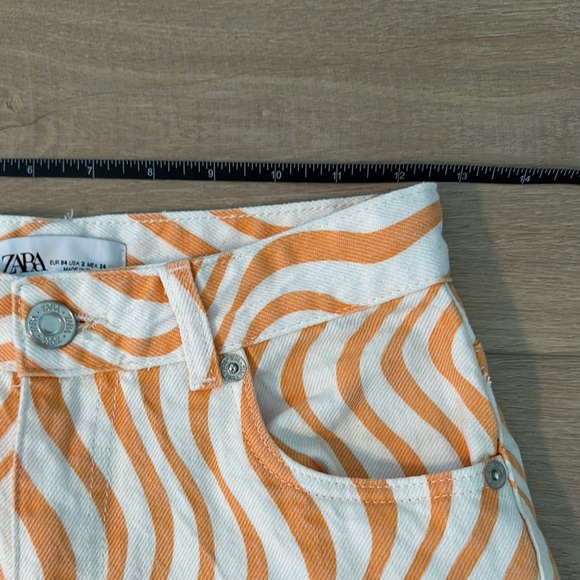 Zara Orange and White Patterned Jeans - Picture 6 of 8